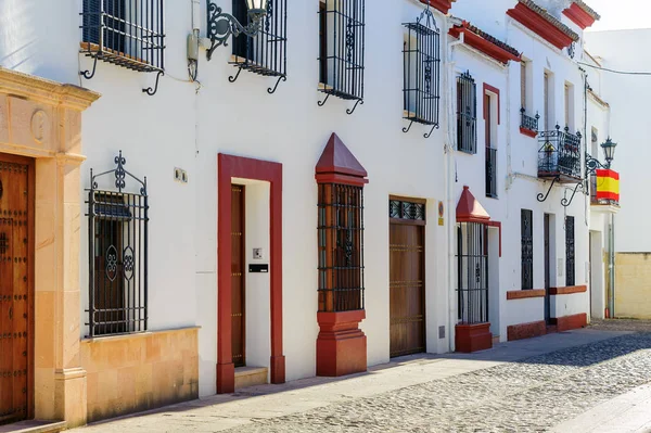 Οδός Παραδοσιακά Ισπανικά Παλιά Αρχιτεκτονική Στην Πόλη Της Ρόντα Ισπανία — Φωτογραφία Αρχείου