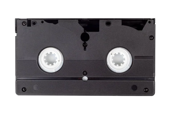 Único Velho Vintage Branco Vhs Cassete Vídeo Preto Isolado Branco — Fotografia de Stock