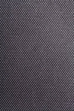 Basit siyah / gri plastik plastik tekstil malzeme yüzey arka plan dokusu, su geçirmez, doğal olmayan fiber dokuma arkaplan detayı, yakın plan, minimal makro çekim detaylı tekstil