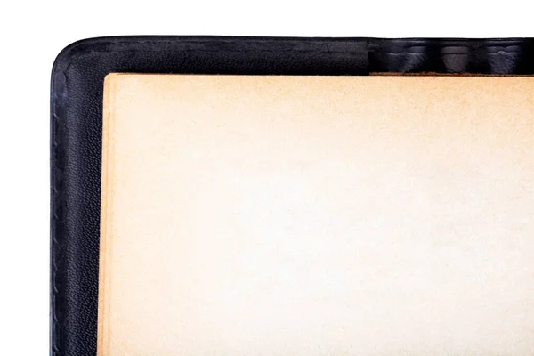 Régi Könyv Vagy Üres Notebook Üres Oldal Sarok Sablon Retro — Stock Fotó