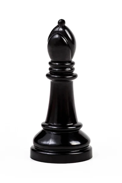 Simple Single Shiny Black Bishop Chess Piece Figure Symbol Alone Stock Image