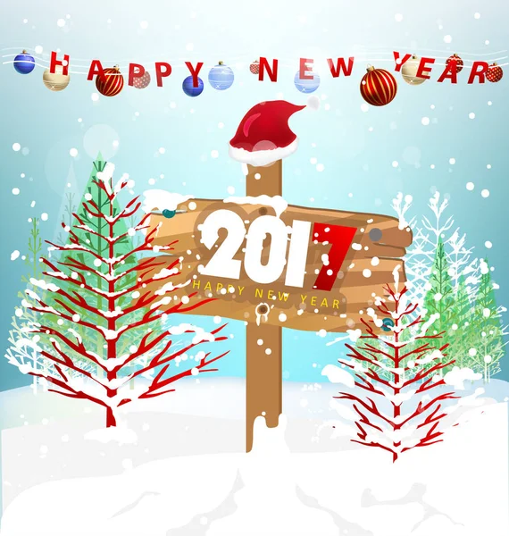Boldog Karácsonyt Boldog új évet 2017 — Stock Vector