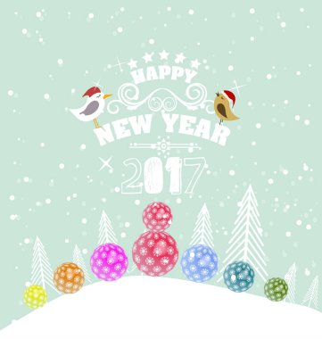 Mutlu yeni yıl 2017 tatil arka plan