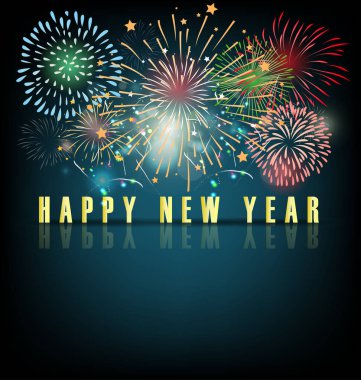 Mutlu yeni yıl 2017 havai fişek arka plan tatil
