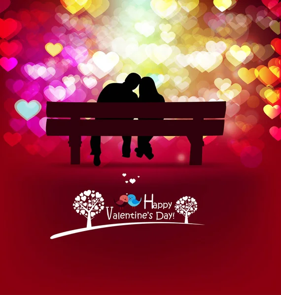 Glad Alla hjärtans dag-kort. kärlek romantisk bakgrund — Stock vektor