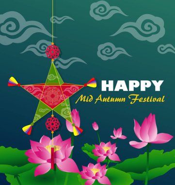 mutlu orta Sonbahar Festivali Çin arka plan