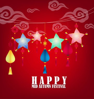 mutlu orta Sonbahar Festivali Çin arka plan