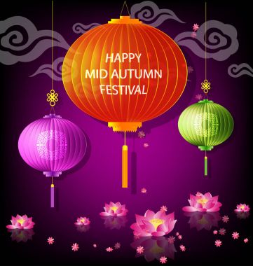 mutlu orta Sonbahar Festivali Çin arka plan