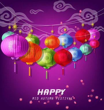 mutlu orta Sonbahar Festivali Çin arka plan