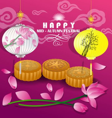 mutlu orta Sonbahar Festivali Çin arka plan