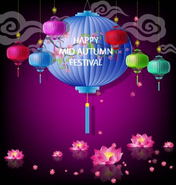 mutlu orta Sonbahar Festivali Çin arka plan