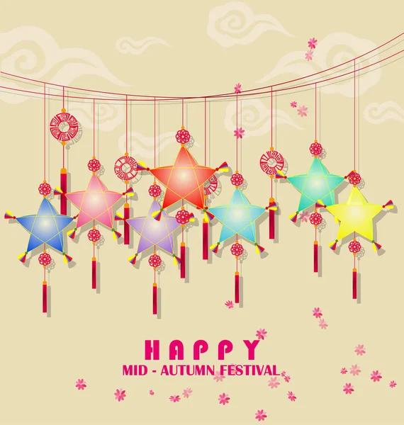 Feliz mediados de otoño festival chino fondo — Vector de stock