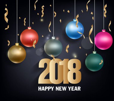 Mutlu yeni yıl 2018 tebrik kartı ve köpek Çin yeni yılı