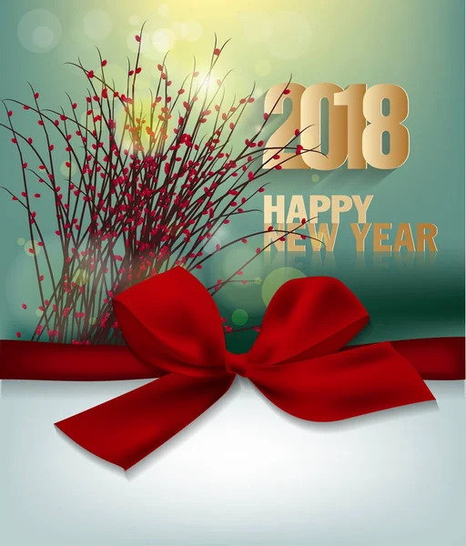Feliz año nuevo 2018 tarjeta de felicitación feliz Navidad — Vector de stock