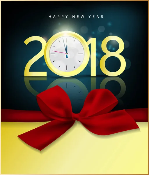 Feliz Ano Novo 2018 cartão de felicitações Feliz Natal — Vetor de Stock