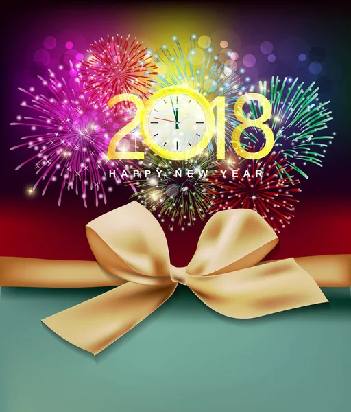 Šťastný nový rok 2018 pohlednice Veselé Vánoce — Stockový vektor