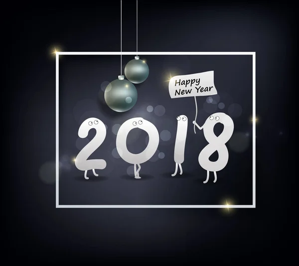 Feliz año nuevo 2018 tarjeta de felicitación y año nuevo chino del perro — Vector de stock