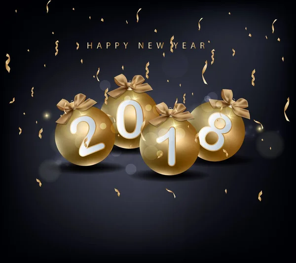 Šťastný nový rok 2018 blahopřání a čínský Nový rok psa — Stockový vektor