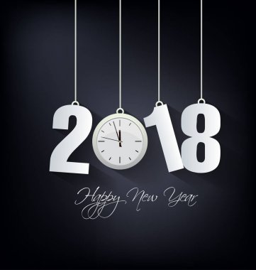 Mutlu yeni yıl 2018 tebrik kartı ve Çin yeni yılı köpek, kiraz çiçeği arka plan