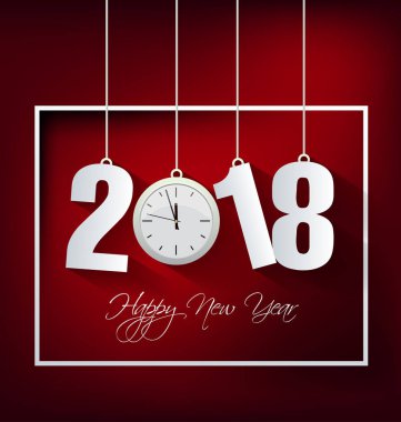 Mutlu yeni yıl 2018 tebrik kartı ve Çin yeni yılı köpek, kiraz çiçeği arka plan