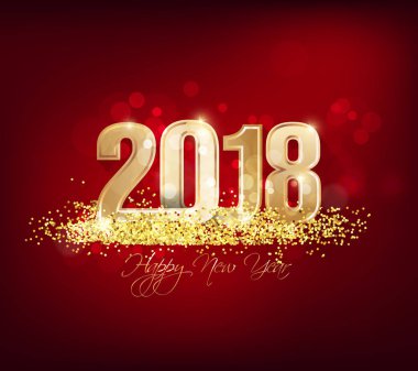 Mutlu yeni yıl 2018 tebrik kartı ve Çin yeni yılı köpek, kiraz çiçeği arka plan