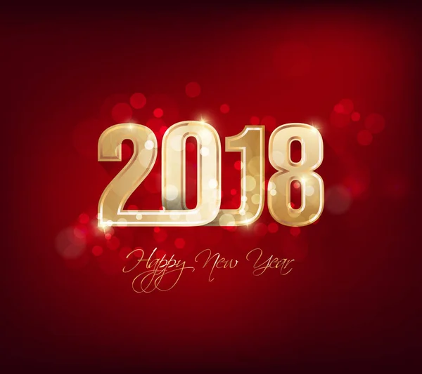 快乐新年 2018年贺卡及农历新年的狗，樱花背景 — 图库矢量图片