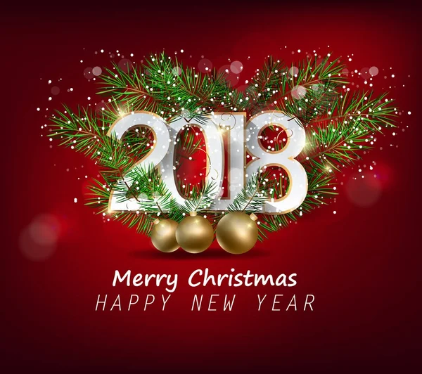 Поздравления с Новым 2018 годом и Рождеством — стоковый вектор