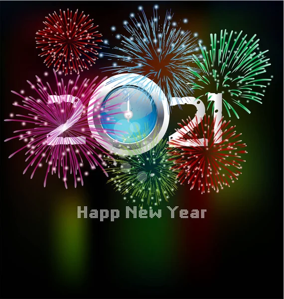 Feliz Año Nuevo 2021 — Archivo Imágenes Vectoriales