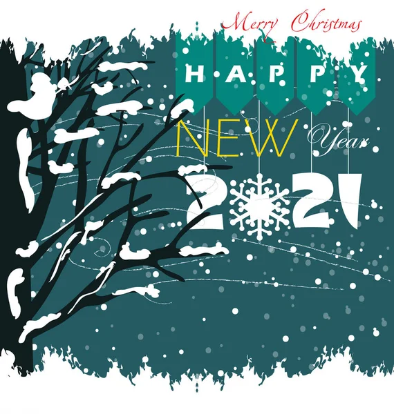 Happy New Year 2021 — Stock Vector