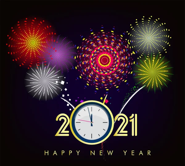 Happy New Year 2021 — Stock Vector