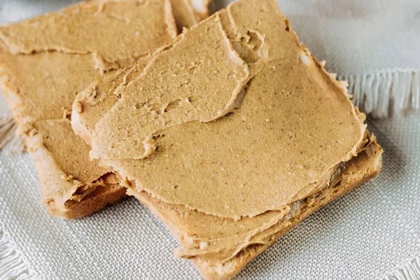 peanut butter sandwich. Healthy and tasty breakfast or snack.