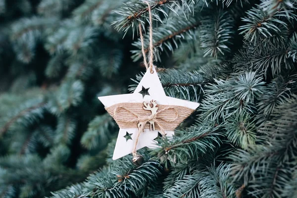 Jouet Noël Sur Les Branches Arbre Nouvel Arbre Noël Décoré — Photo