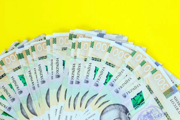 Oekraïense Geld Hryvnia Nieuwe Rekeningen 500 Uah — Stockfoto