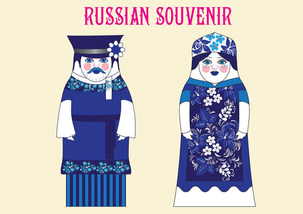 Матрешка. популярный русский сувенир. векторная иллюстрация
