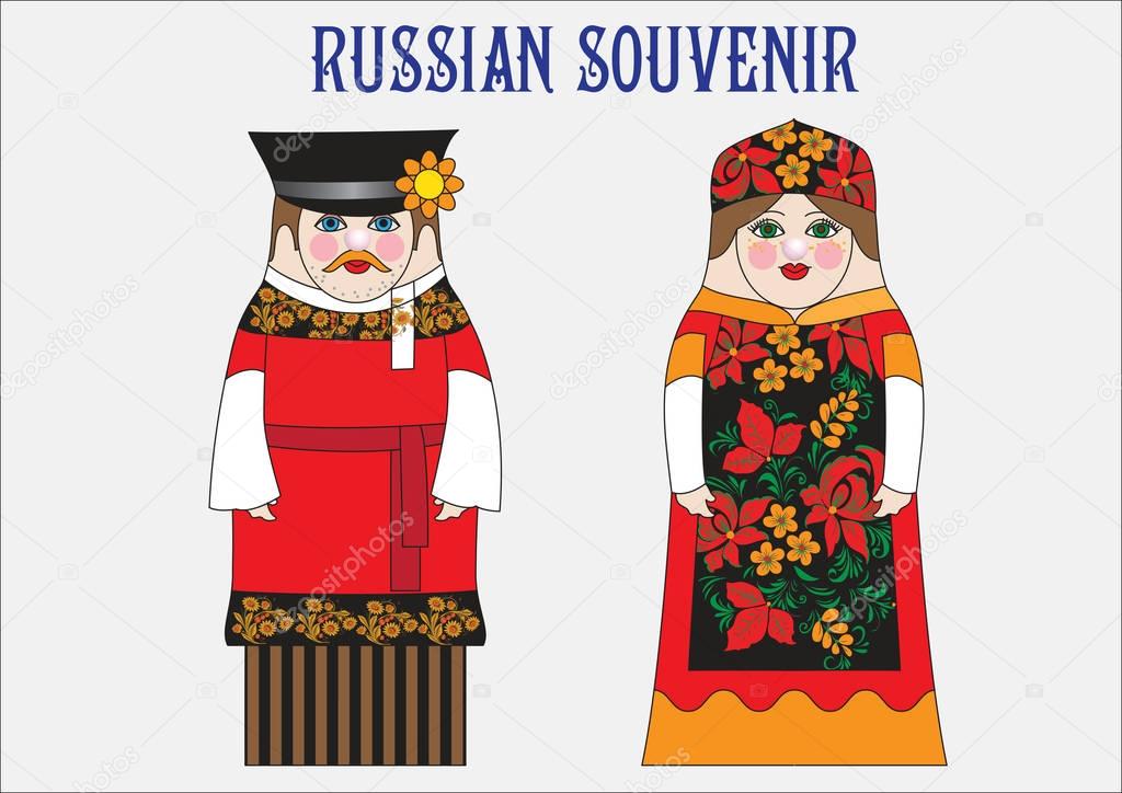 matreshka. popular Russian souvenir.  vector  illustration