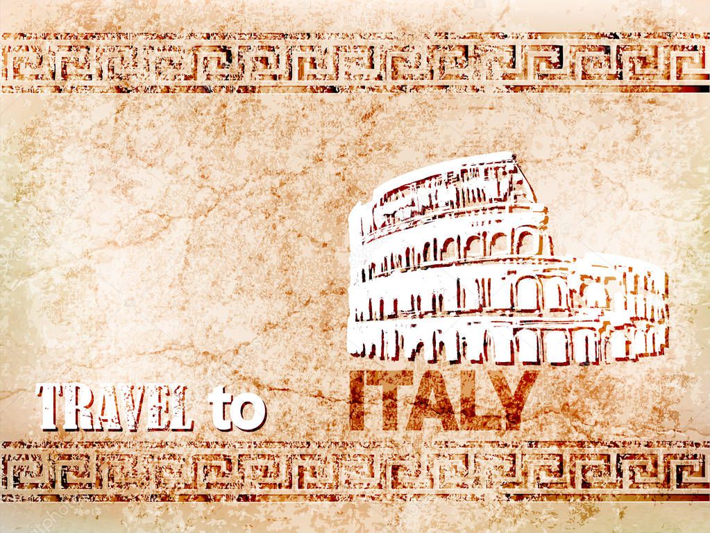 collection of tourist background.travel to Italy.vectror illustration