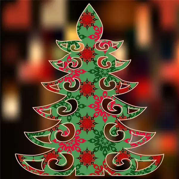 Рождественская елка на размытом фоне — стоковый вектор