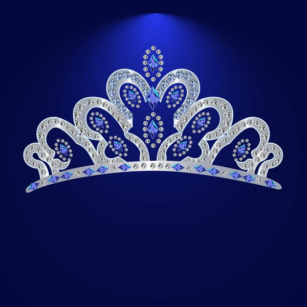 Tiara con piedras preciosas 4 — Vector de stock