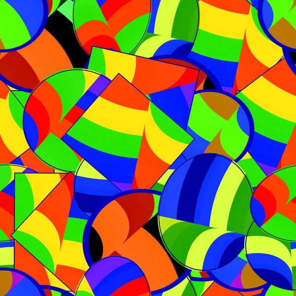 Patrón Sin Costuras Hojas Florales Líneas Colores Multicolores — Archivo Imágenes Vectoriales