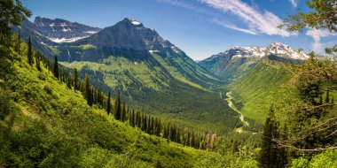 Glacier Ulusal Parkı, Montana geçişte Logan panoramik manzaralı