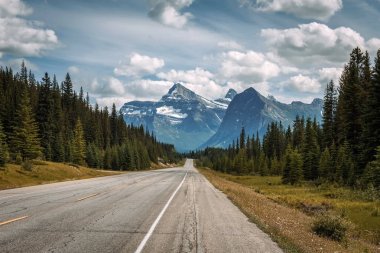 Scenic Icefields Pkwy traveling through Banff and Jasper National Park clipart