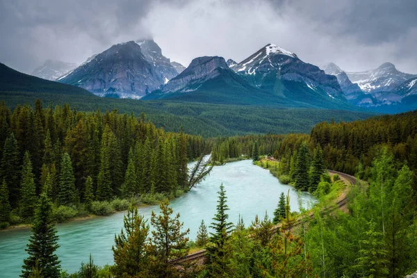 Morants Curve in bow valley, Banff National Park, Canada — Stock Photo, Image