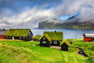 Village of Mikladalur, Faroe Islands, Denmark clipart
