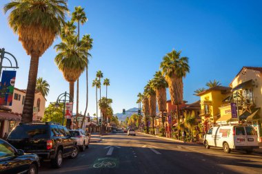 Palm Springs cadde görünümü gündoğumu