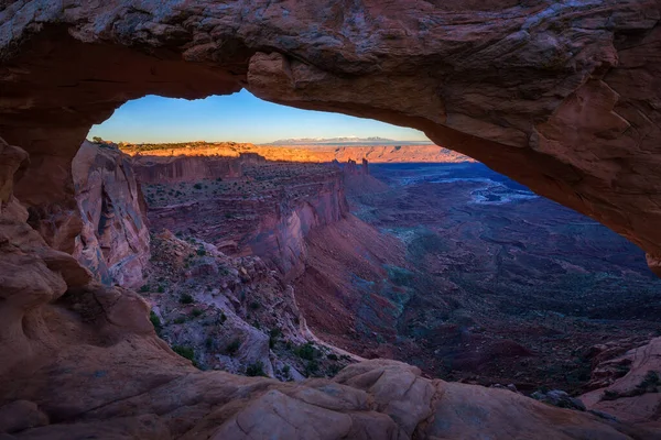 Naplemente a Mesa íve Canyonlands Nemzeti Park, Utah — Stock Fotó