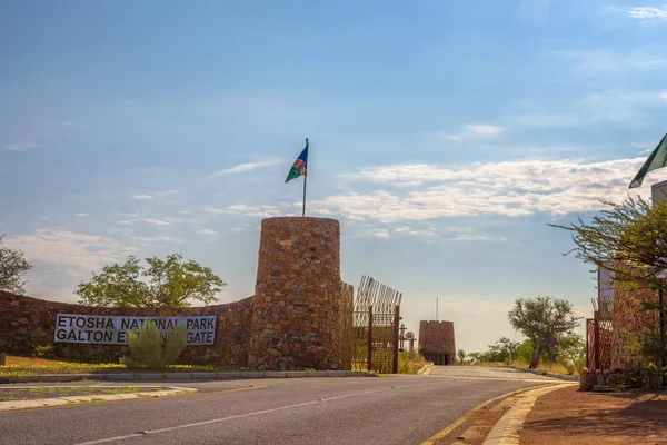 Galton Gate to Etosha National Park in Namibia, south Africa — Stock Photo, Image