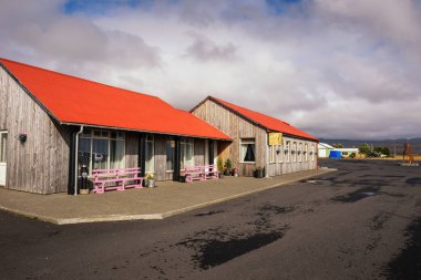 Hotel Rjukandi with a restaurant on the Snaefellsnes peninsula in Iceland clipart