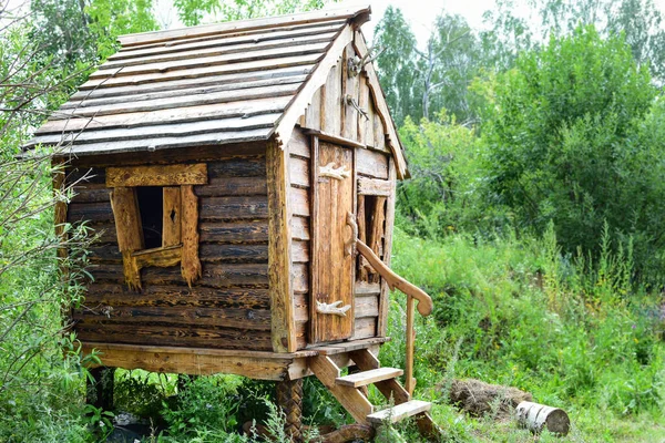 Cabana Nas Pernas Frango Casa Madeira Fada Avó Yaga Floresta — Fotografia de Stock