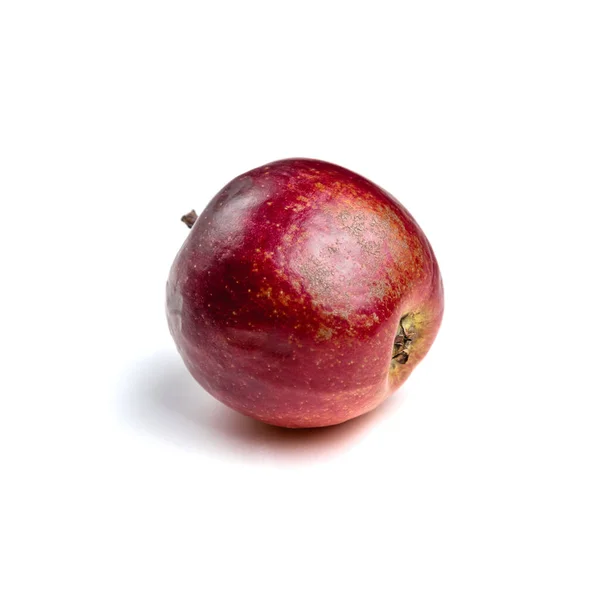 Une Pomme Rouge Mûre Isolée Sur Fond Blanc Produit Biologique — Photo