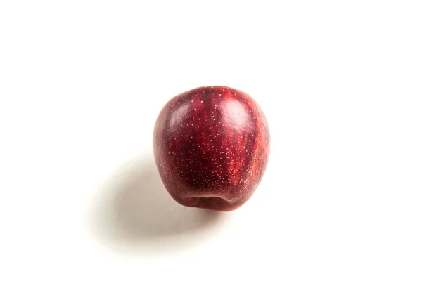 Mogna Naturliga Äpple Juicy Apple Isolerad Vitt — Stockfoto
